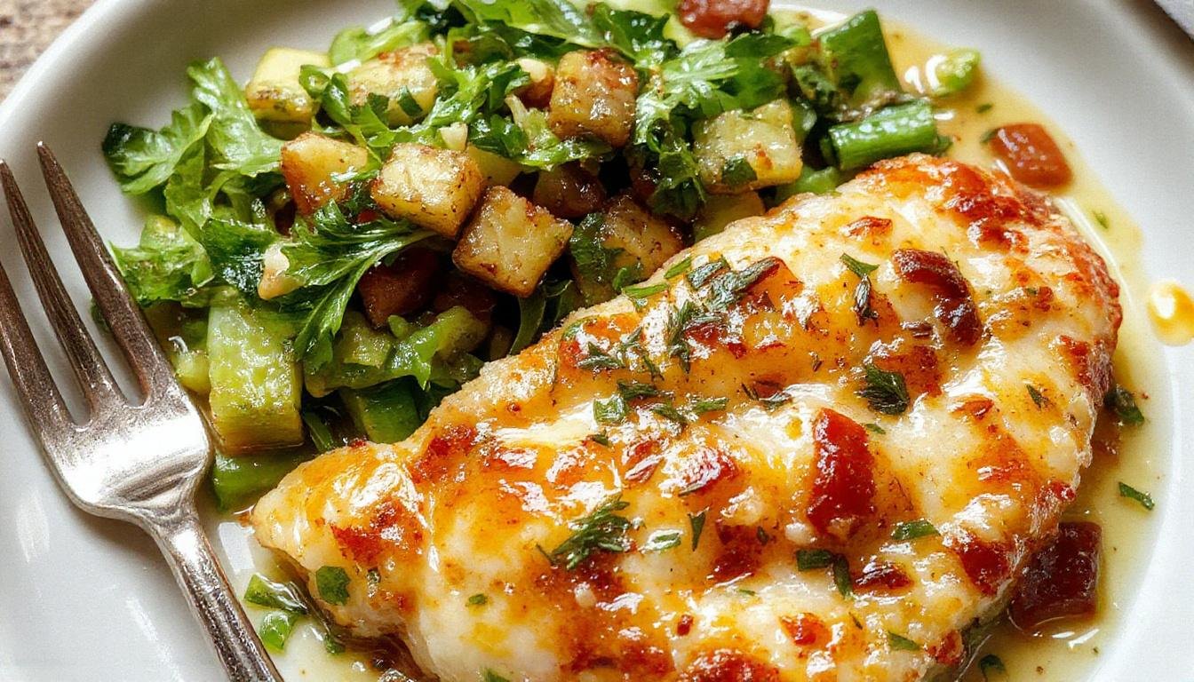 Uma panqueca de arroz dourada e leve, servida em um prato branco, com uma textura macia visível. Ao lado, uma tigela com sobras de arroz e folhas verdes frescas, tudo apresentado de forma simples e apetitosa, em uma mesa de madeira natural.