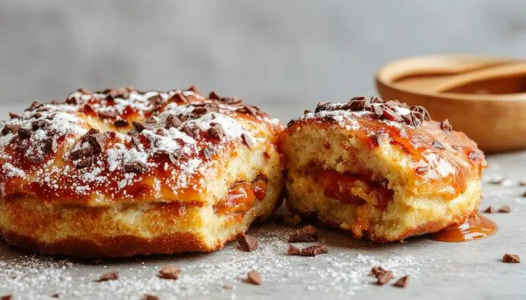Imagem de uma sobremesa tradicional portuguesa, uma travessa de arroz doce decorada com canela em pó e cascas de limão, apresentando uma textura cremosa e dourada, com detalhes de utensílios de cozinha ao fundo, tudo em uma mesa de madeira rústica, iluminada suavemente que realça a aparência aconchegante e convidativa do prato.