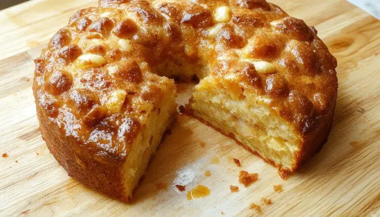 Uma torta fria de pão de forma cortada em fatias, exibindo camadas coloridas de recheio, com uma apresentação elegante em uma travessa de louça branca, com detalhes de legumes e fatias de pão de forma douradas ao redor.