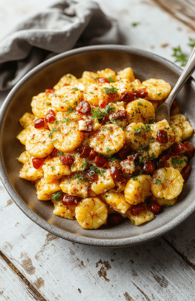 Colorful bowl of street corn pasta salad with vibrant yellow corn kernels, diced tomatoes, fresh green herbs, and creamy dressing, styled on a rustic wooden table with natural lighting, emphasizing the textures and fresh ingredients