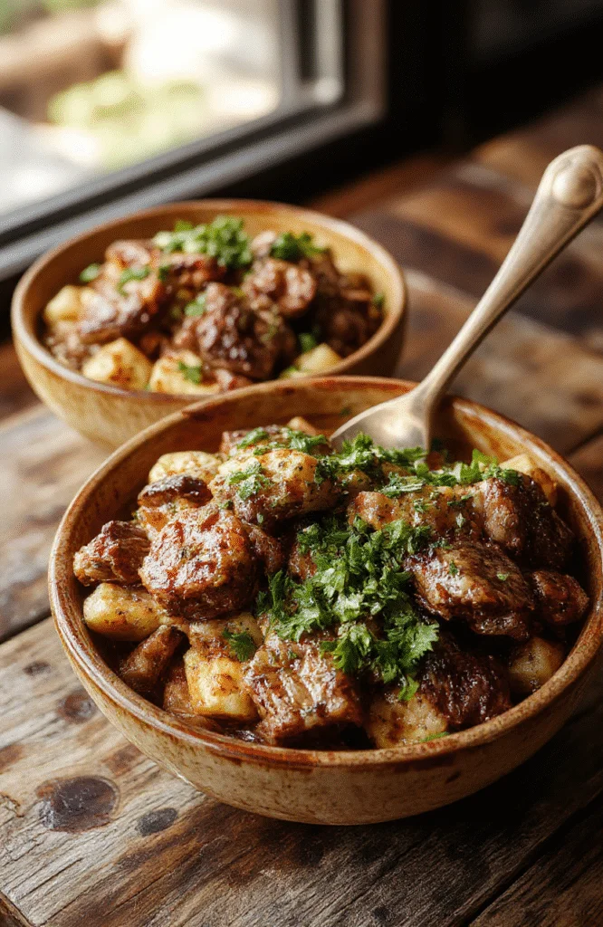 Colorful Mediterranean steak bowls featuring sliced grilled steak, cherry tomatoes, cucumbers, olives, and feta cheese arranged artistically on a rustic wooden plate with fresh herbs sprinkled on top, vibrant ingredients with textures from tender meat to crunchy vegetables, styled casually with natural light highlighting the freshness.