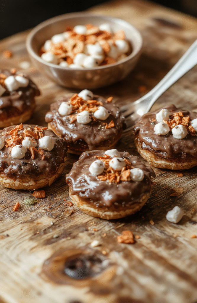 A vibrant Halloween platter featuring creepy cupcakes with green frosting and candy eyeballs, ghost-shaped cookies, and gummy worms on a dark slate plate.