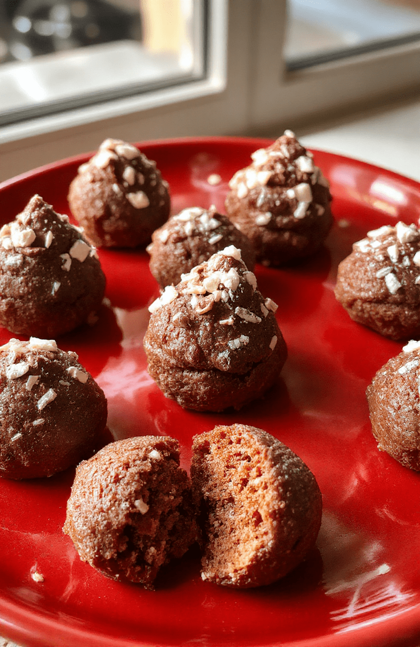 Colorful Christmas tree-shaped cake truffles coated with shiny green and red icing, decorated with tiny sprinkles and edible glitter, arranged on a festive red platter, surrounded by Christmas ornaments and pinecones, showcasing textures of smooth chocolate, crumbly cake, and glossy coating, styled with holiday-themed elements