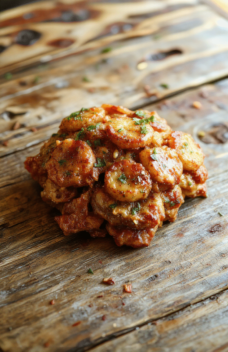 A steaming plate of hearty comfort food featuring golden-brown crispy edges, melted cheese, and colorful vegetables, artfully plated on a rustic wooden table with warm lighting and inviting ambiance.