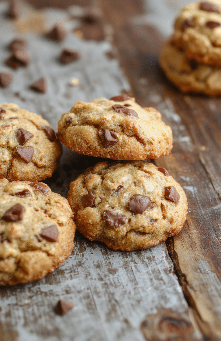 A close-up of golden-brown crumble-topped coffee cake cookies arranged on a rustic wooden platter, with a crumbly streusel topping, soft interior visible, and a sprinkle of powdered sugar, styled casually with a cozy background.