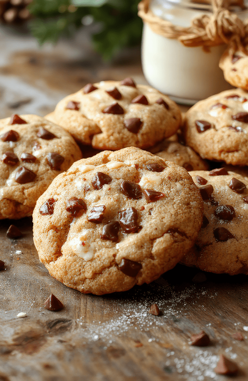 A close-up of glossy, golden-brown gooey butter cookies decorated with red and green sprinkles on a rustic wooden surface, showcasing their soft, chewy texture with a shiny glaze.