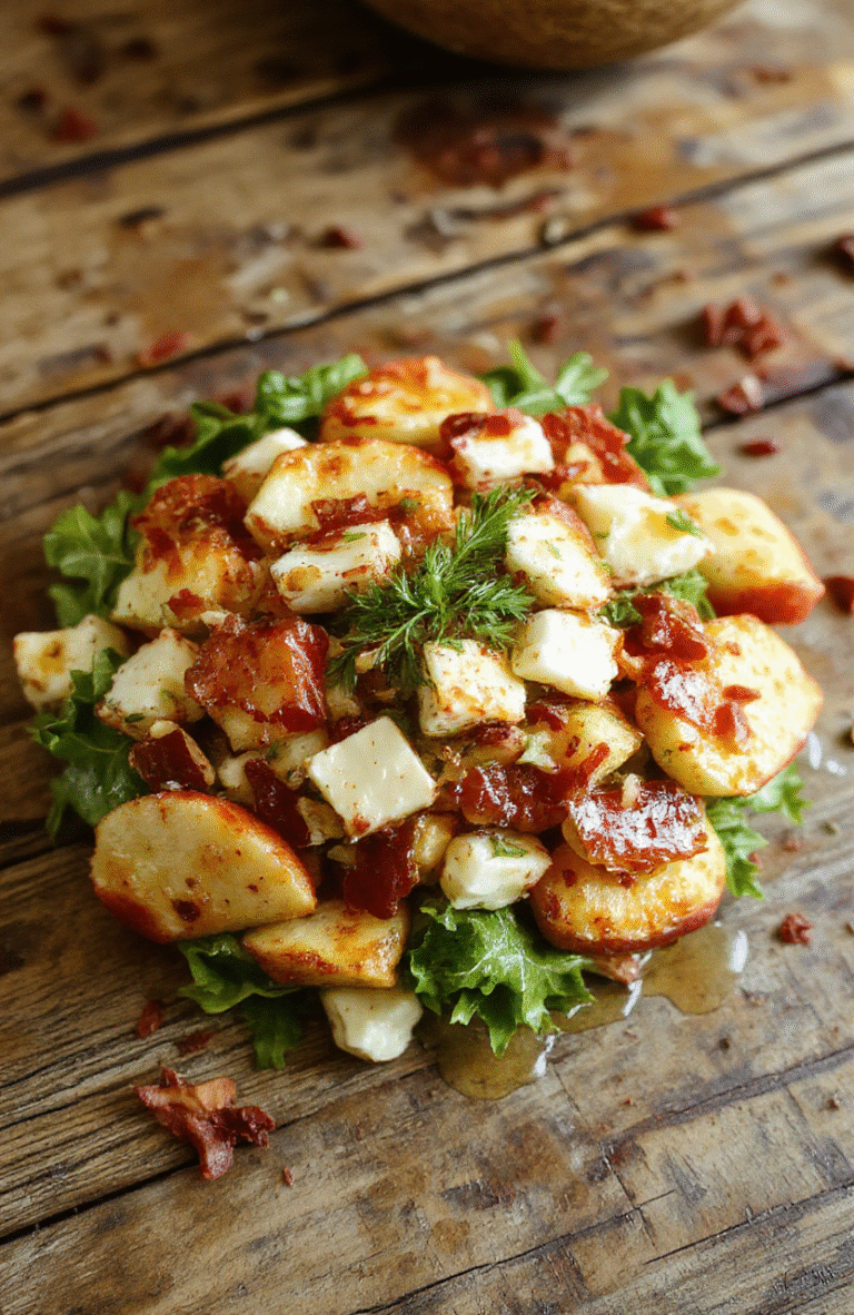 A vibrant salad featuring crisp apple slices, crumbled feta cheese, mixed greens, and nuts, drizzled with a light vinaigrette, presented on a rustic white plate.
