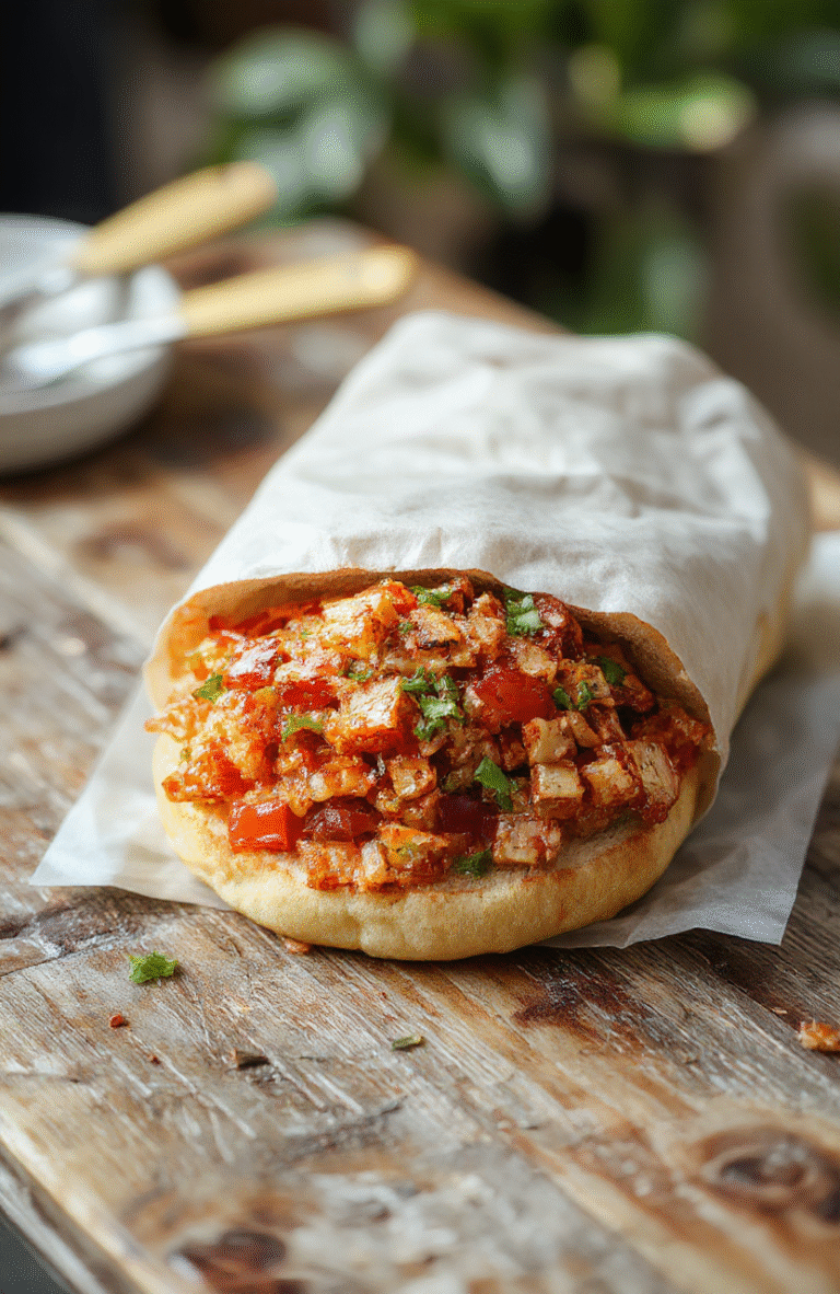 A vibrant chopped sub sandwich on a rustic wooden board, featuring colorful layers of fresh vegetables, sliced deli meats, melted cheese, and tangy condiments. The sandwich is arranged neatly with visible textures of crispy bread, juicy fillings, and crispy lettuce, styled casually with a hint of herbs for garnish, appealing for food lovers.