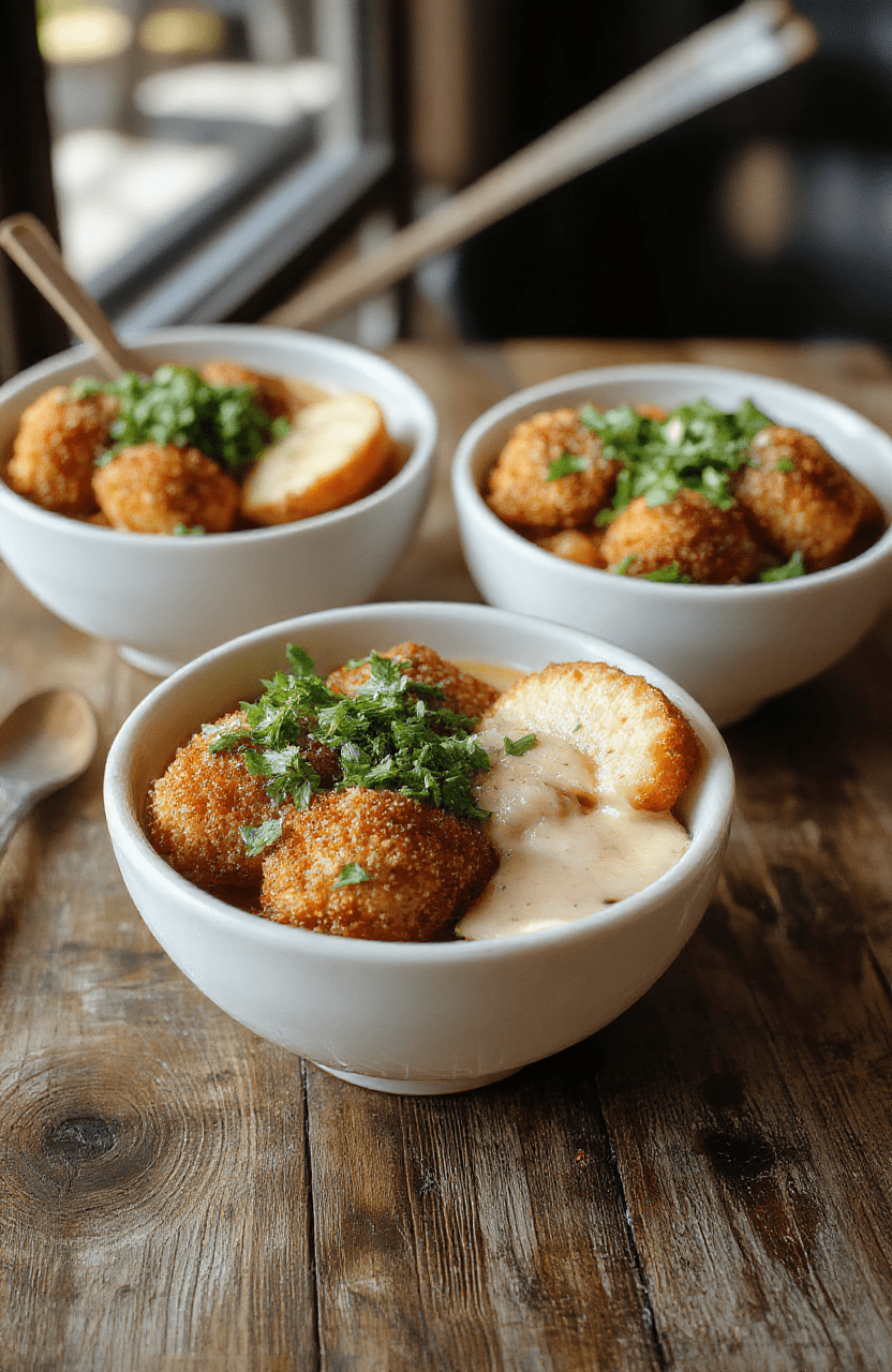 A vibrant bowl featuring golden crispy breaded pork cutlet sliced atop fluffy white rice, drizzled with dark glossy homemade tonkatsu sauce, garnished with sliced green onions and shredded cabbage, styled on a rustic wooden table with a light background